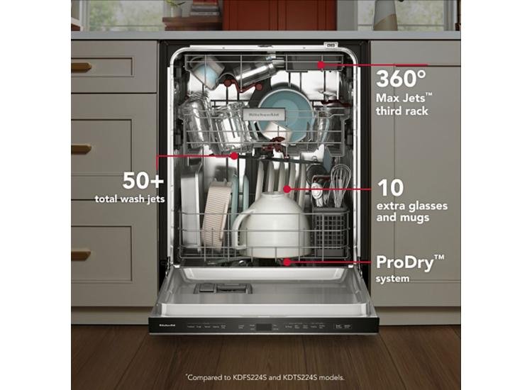 KitchenAid 24" 360° Max Jets Third Rack Top Control Built-In Dishwasher with Advanced ProDry System image 1