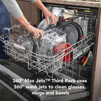 KitchenAid 24" 360 Max Jets Third Rack Top Control Built-In Dishwasher with Advanced ProDry System and Ultra-bright LED Lighting image 2