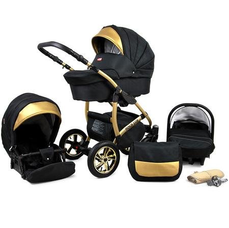 LuxeRide Elite 3-in-1 Baby Stroller, Bassinet & Car Seat - Comfort Modes for Sleeping & Sitting - Gold image 0