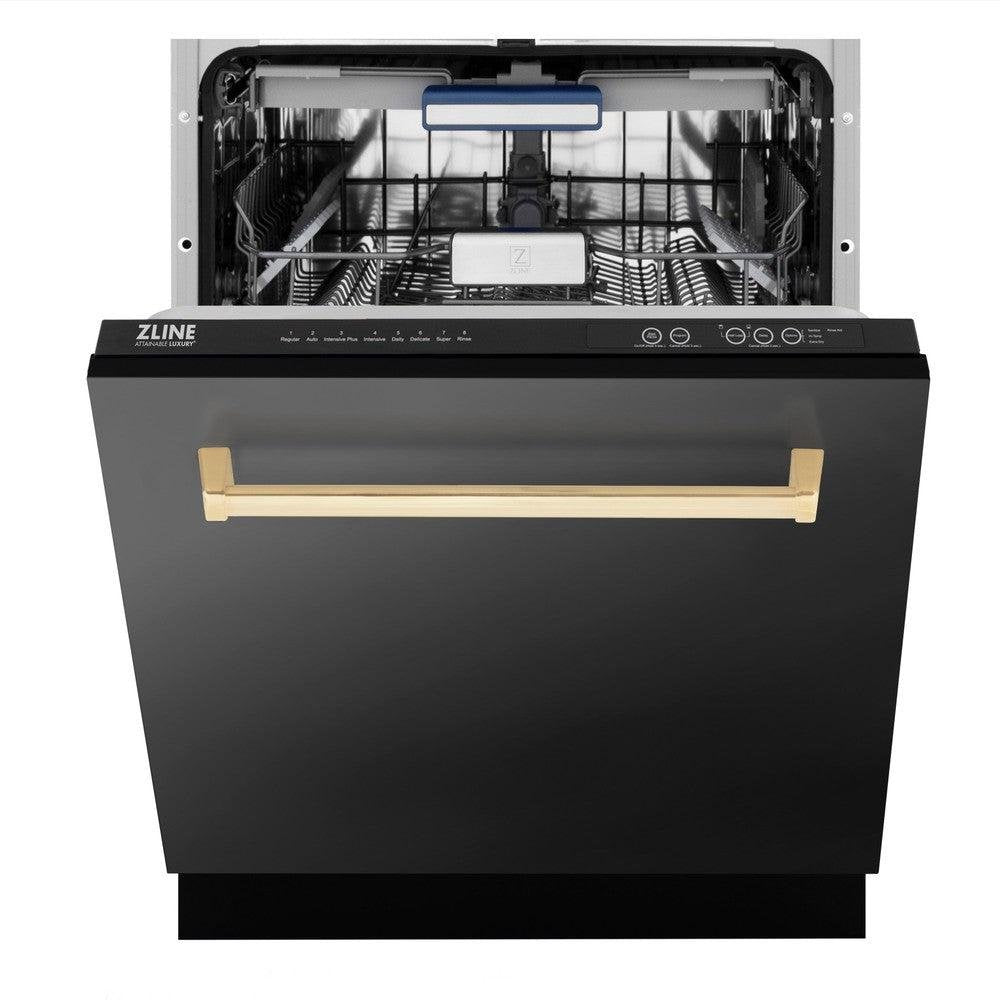 ZLINE Autograph Edition 24" Stainless Steel Handle Rack Top Touch Control Dishwasher image 0