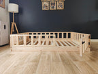 Montessori Floor Bed / Toddler Floor Bed / Montessori Bed with extended rail х image 1