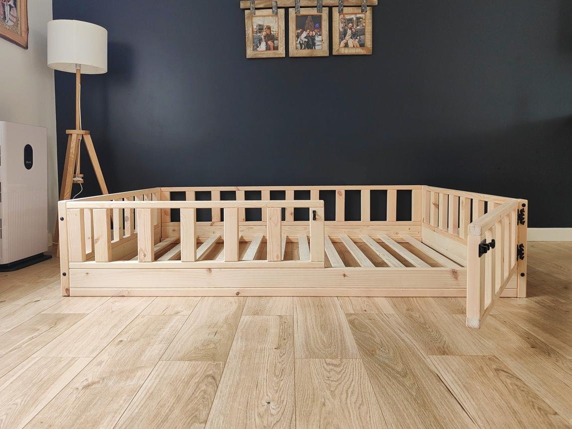 Montessori Floor Bed / Toddler Floor Bed / Montessori Bed with extended rail х image 1