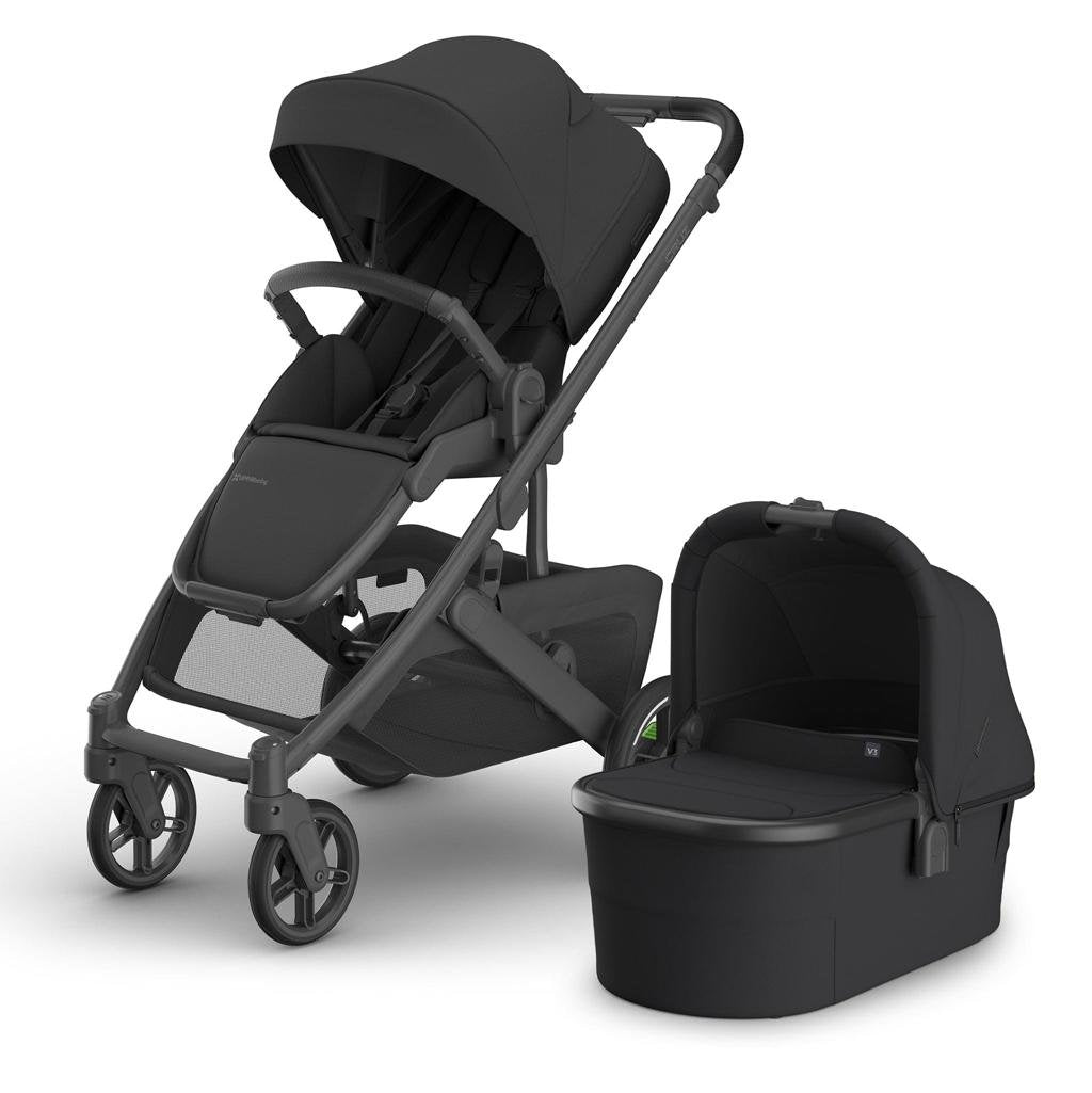 UPPAbaby CRUZ V3 Stroller + Bassinet Bundle - Jake (Charcoal) | 50 lb Seat, Bassinet V3, Overnight Sleep, UPF 50+, Air Mesh Mattress image 0