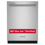 KitchenAid 24" 360 Max Jets Third Rack Top Control Built-In Dishwasher with Advanced ProDry System and Ultra-bright LED Lighting image 0