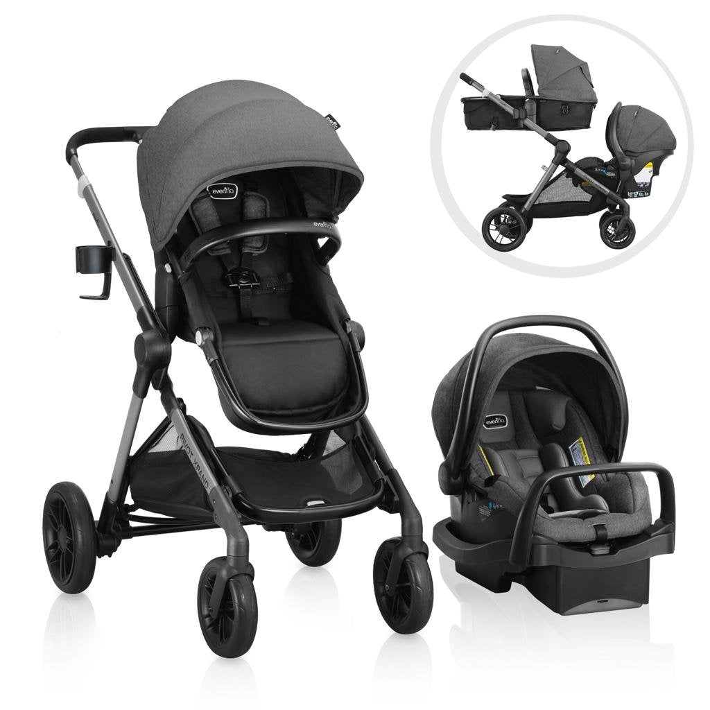Evenflo Pivot Xpand Modular Travel System with LiteMax Infant Car Seat image 0