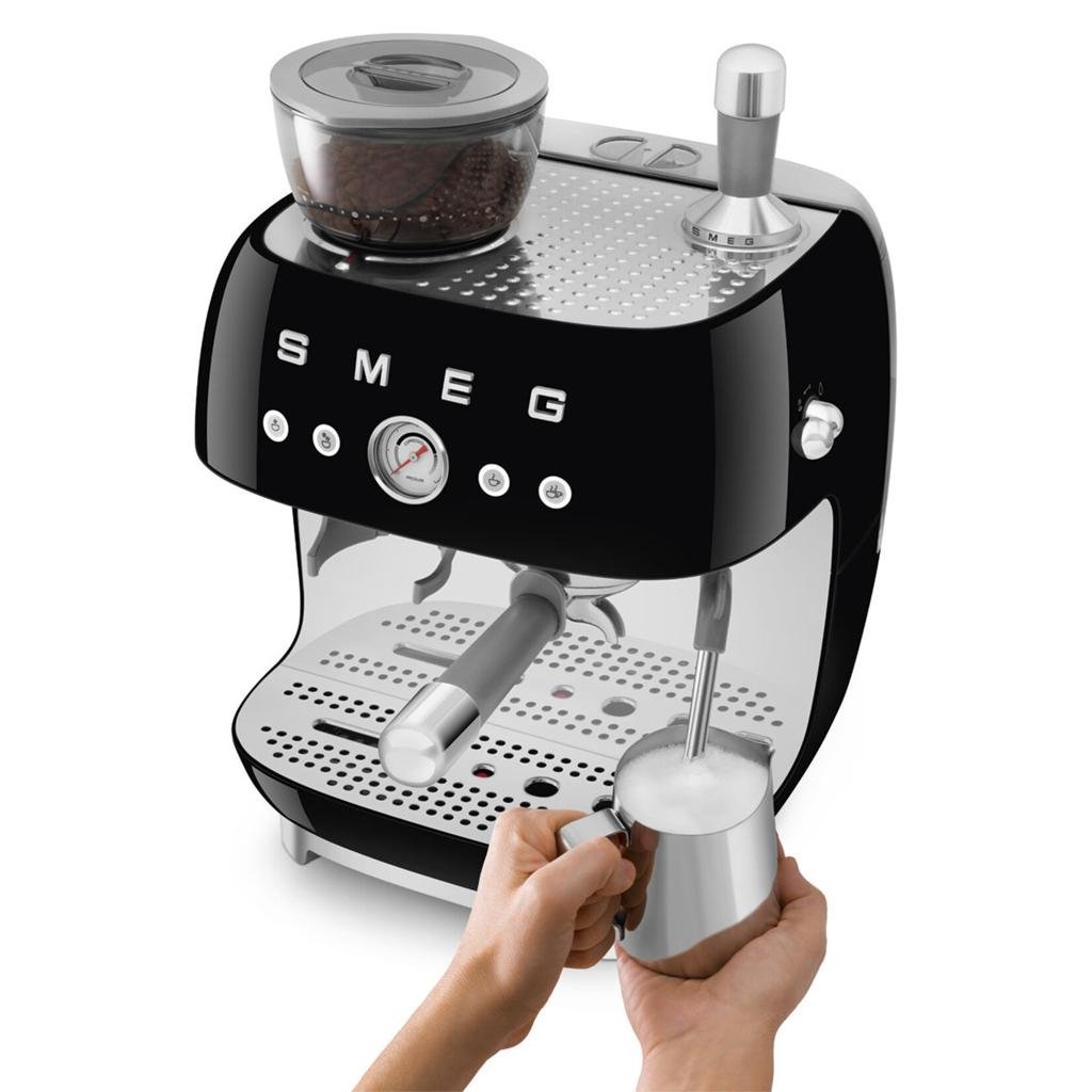 Manual Espresso Coffee Machine with Grinder – Retro-Style image 0