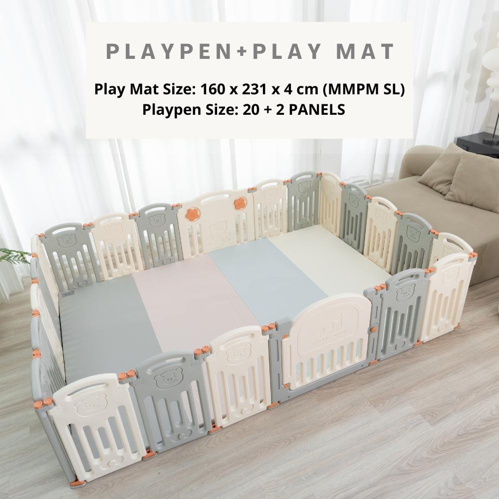 Playpen for Toddler and Babies Pure Era Playpen with 1.6in Thick Mat image 0